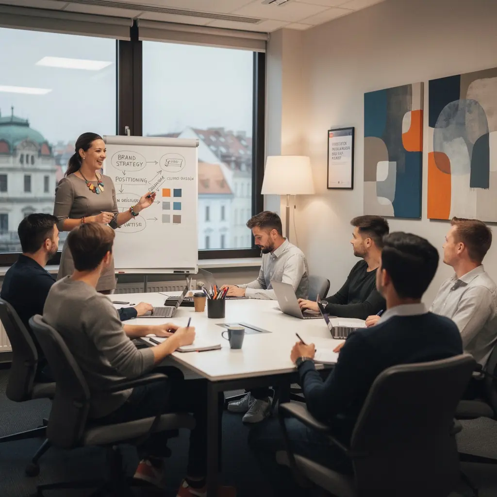 PЕ™ehled vizuГЎlnГ­ identity zahrnujГ­cГ­ paletu barev a typografii.