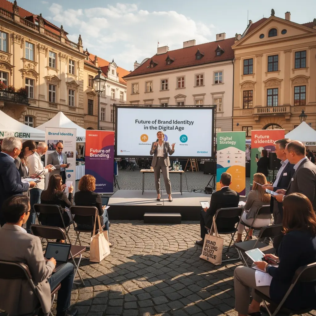 Logo modernГ­ho podniku s minimalistickГЅm designem a vГЅraznГЅmi barvami.